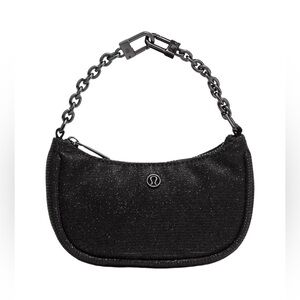 LULULEMON City Essentials NANO *Glitter Shoulder Bag Black/Gunmetal